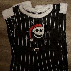 Disney Nightmare Before Christmas Jack Skellington black and white pinstripe pjs